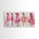 Fashion Sketch Canvas Print Pink Wall Art Whimsical Decor Fashionista Gift Idea Artistic Living Room Accent Modern Feminine Aesthetic