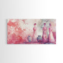 Vase and Women Canvas Print Pink Abstract Minimalist Art Framed Wabi Sabi Boho Bedroom Light Pink Rustic Living Room Christmas Gift