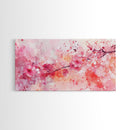 Vibrant Cherry Blossom Canvas Print | Pink Orange Wall Art | Spring Inspired Artwork | Living Room Above Sofa Decor | Horizontal Art