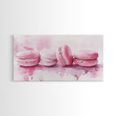French Macaron Canvas Print | Pink Kitchen Wall Art | Food Inspired Artwork | Framed Pastel Dessert Art | Unique Dining Room Decor