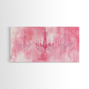 Vintage Chandelier Canvas Print in Soft Pink, Elegant Rustic Wall Art with Wabi Sabi Aesthetic, Perfect Guest Room or Living Room Art