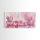 Makeup Brushes Still Life Canvas Print Light Pink Wall Art Dorm Decor Wabi Sabi Art Gift Idea Living Room or Vanity Artwork