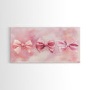 Bow Tie Trio Painting with Pink Orange Wall Art Aesthetic Framed Canvas Print, Whimsical Art Bedroom or Living Room Decor