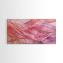 Sheer Pink Fabric Abstract Painting as Light Pink Wall Art Aesthetic on Framed Canvas Print, Modern Bedroom or Living Room Accent