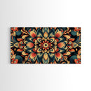 Kaleidoscopic Mandala Design Framed Canvas Print, Boho Wall Art, Sacred Geometry Painting, Colorful Ethereal Decor, Spiritual Zen Art