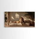 Majestic Lion Portrait Framed Canvas Print, Wild Safari Wall Art, African Animal Painting, Living Room Rustic Decor, Regal Wildlife Art