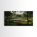 Green Golf Landscape Canvas Print Panoramic Rustic Decor Above Sofa Art Horizontal Artwork Gift Idea Living Room Wall Art