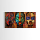 Vibrant African Art Canvas Print, Afrocentric Wall Art Decor, Colorful Moody Abstract Painting, Unique Therapy Art Gift Idea