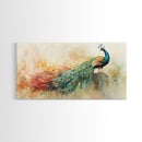 Elegant Peacock Wall Art Canvas Print, Colorful Wildlife Painting, Moody Therapy Art, Unique Bedroom Decor Gift Idea, Botanical Prints