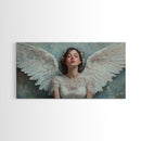 Heavenly Grace Framed Canvas Print with Angel Art Prints and Whimsical Art for Light Pink Wall Art and Romantic Home Decor