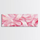 Pink Ribbon Abstract Art Canvas Print Light Pink Wall Art Minimalist Artwork Bedroom Art Above Sofa Decor Gift Idea For Her