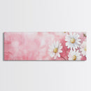 Daisy Flower Wall Art, Canvas Print, Light Pink and White Minimalist Artwork, Botanical Prints Style, Bedroom Whimsical Decor