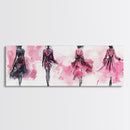 Fashion Silhouette Canvas Print Whimsical Art Pink Abstract Wall Art Minimalist Women’s Fashion Wall Art Bedroom Art Decor