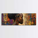 Framed Canvas Print Vibrant African Art Golden Tones Minimalist Decor Rustic Wall Art Original Painting Unique Gift Idea