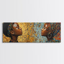 Afrocentric Canvas Print African Tribal Art Modern Boho Decor Guest Room Wall Art Horizontal Living Room Art Unique Painting