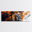 Vibrant Lion Abstract Framed Canvas Print, Lion Wall Art, Colorful Painting, Rustic Wall Art, Gift Idea, Above Couch Art, Living Room Decor