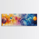 Framed Canvas Print of Cosmic Science Art with Space Diagrams, Therapy Art, Sacred Geometry Wall Art, Horizontal Living Room Art