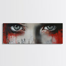 Moody Abstract Canvas Print Framed, Dark Romance Painting Wall Art, Unique Portrait Artwork Gift Idea Modern Home Decor Accent