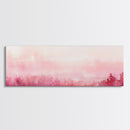 Light Pink Canvas Print Abstract Landscape Painting Horizontal Pastel Minimalist Boho Living Room Art Wabi Sabi Modern Wall Decor