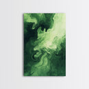 Modern Abstract Green Canvas Print, Sage Green Wall Art, Farmhouse Decor, Minimalist Vertical Art, Living Room Rustic Decor