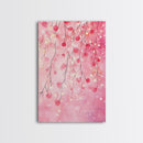 Cherry Blossom Lights Canvas Print Romantic Bedroom Art Cherry Wall Art Light Pink Wall Art Living Room Art Boho Home Decor