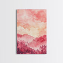 Pink Mountain Sunset Canvas Print, Landscape Painting, Smoky Mountain Art, Pink Orange Wall Art, Bedroom Art, Artistic Decor, Living Room Art
