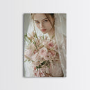 Blush Bride Art Framed Canvas Print Romantic Wedding Artwork Feminine Wall Art Pastel Bedroom Decor Unique Gift Idea Bridal Art