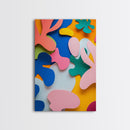 Bold Abstract Organic Shapes Canvas Print, Contemporary Chinoiserie Wall Art, Vibrant Boho and Minimalist Design for Modern Spaces