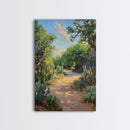Serene GardenPath Canvas Print Southwest Wall Art Rustic Decor Above Bed Art Farmhouse Wall Art Gift Idea Landscape Painting