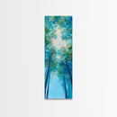 Canopy Trees, birch tree painting, botanical prints, nature wall art, green wall art, vertical wall art, Framed Canvas Print, above bed art