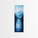 Lake Tahoe Art, Canvas Print, pine tree art, mountain painting, rustic decor, above couch art, panoramic painting, bedroom art