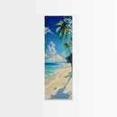 Palm Tree Beach, tropical decor, coastal cowgirl wall art, Hawaii art, framed canvas print, nautical painting, summer gift idea