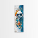 Diver Mask, nautical decor, coastal wall art, surreal art, science art, ocean painting, Framed Canvas Print, abstract artwork
