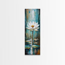 White Lotus, zen wall art, botanical prints, yoga art, teal wall art, sacred geometry wall art, framed canvas print, minimalist art