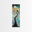 Raven Moon, dark angels wall art, framed canvas print, moody art, witch painting, gothic art, above bed wall art, celestial painting