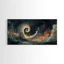 Ocean Storm, moody art, seascape painting, nautical wall art, Ozymandias art, extra wide art, dramatic waves, Framed Canvas Print