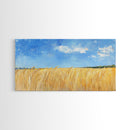 Wheat Field, landscape painting, farmhouse art, rustic wall art, extra wide art, bedroom art, framed canvas print, gift idea