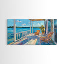 Lake House Art, Coastal Landscape Art, Nautical Decor, Rustic Wall Art, Framed Canvas Print, Living Room Art, Above Sofa Art