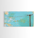 Power Lines, minimalist art, boho wall art, extra wide art, blue and green wall art, wabi sabi art, above sofa art, Canvas Print