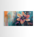 Bright floral, pink orange, Canvas Print, poppy wall art, pink orange wall art, whimsical art, flower painting, above sofa art