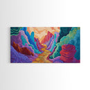 Vibrant canyon, abstract rocks, Canvas Print, mountain painting, southwest wall art, extra wide art, geometric wall art