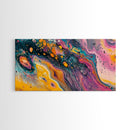 Abstract Galaxy, blotter art, cosmic painting, psychedelic art, vibrant colors, wabi sabi art, contemporary art, Framed Canvas Print