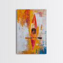 Kayak Painting, Nautical Wall Art, Coastal Cowgirl Wall Art, Rustic Decor, Abstract Boat Art, Ocean Painting, Canvas Print