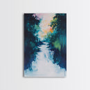 Waterfall Painting, Moody Art, Coastal Landscape Art, Framed Canvas Print, Above Sofa Art, Living Room Art, Vertical Wall Art