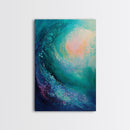 Ocean Wave, surf wall art, nautical decor, abstract seascape, beach house painting, blue and green wall art, framed canvas print