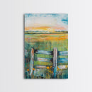 Field Sunset, wildflower painting, landscape painting, rustic wall art, nature wall art, bedroom art, framed canvas print, home decor