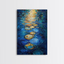 Golden Reflections, Water Art, Moody Painting, Canvas Print, Nautical Wall Art, Coastal Decor, Rustic Art, Living Room Art