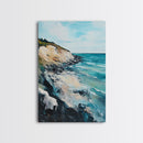 Cliffside View, Ocean Painting, Canvas Print, Coastal Wall Art, Nautical Decor, Seascape Art, Rustic Art, Gift Idea, Above Bed Art