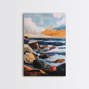 Stormy Coast, Moody Seascape, Canvas Print, Nautical Wall Art, Coastal Decor, Rustic Art, Ocean Painting, Gift Idea, Bedroom Art