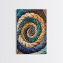 Nautical Spiral, Abstract Ocean Art, Canvas Print, Coastal Wall Art, Moody Art, Geometric Painting, Living Room Art, Gift Idea